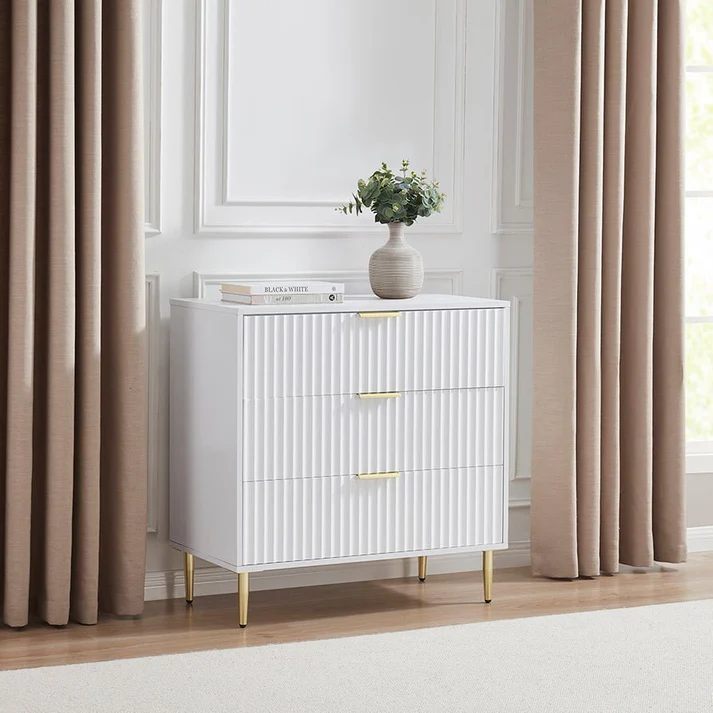 Evie 3 Drawer Chest - Warm White