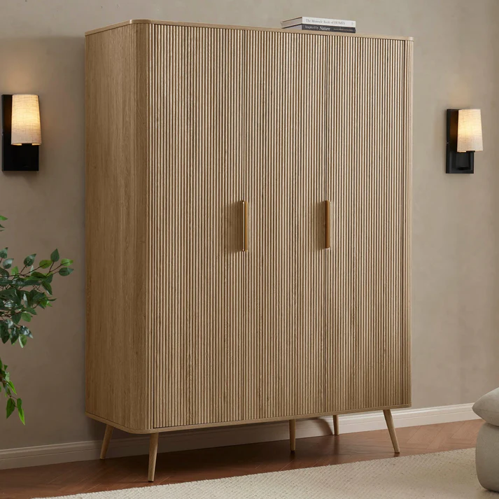 Hattie 3 Door Wardrobe - Light Wood